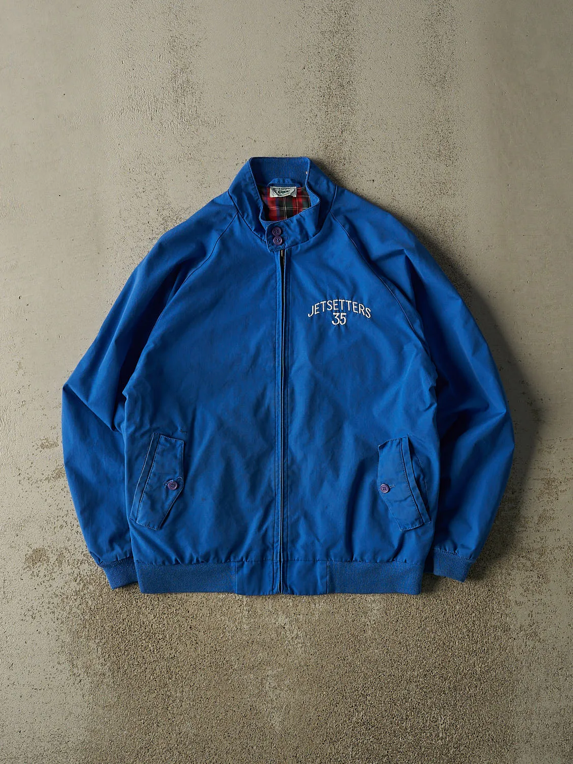 Vintage 80s Blue Lacoste Jetsetters Harrington Jacket (M/L) sold by Rebalance Vintage