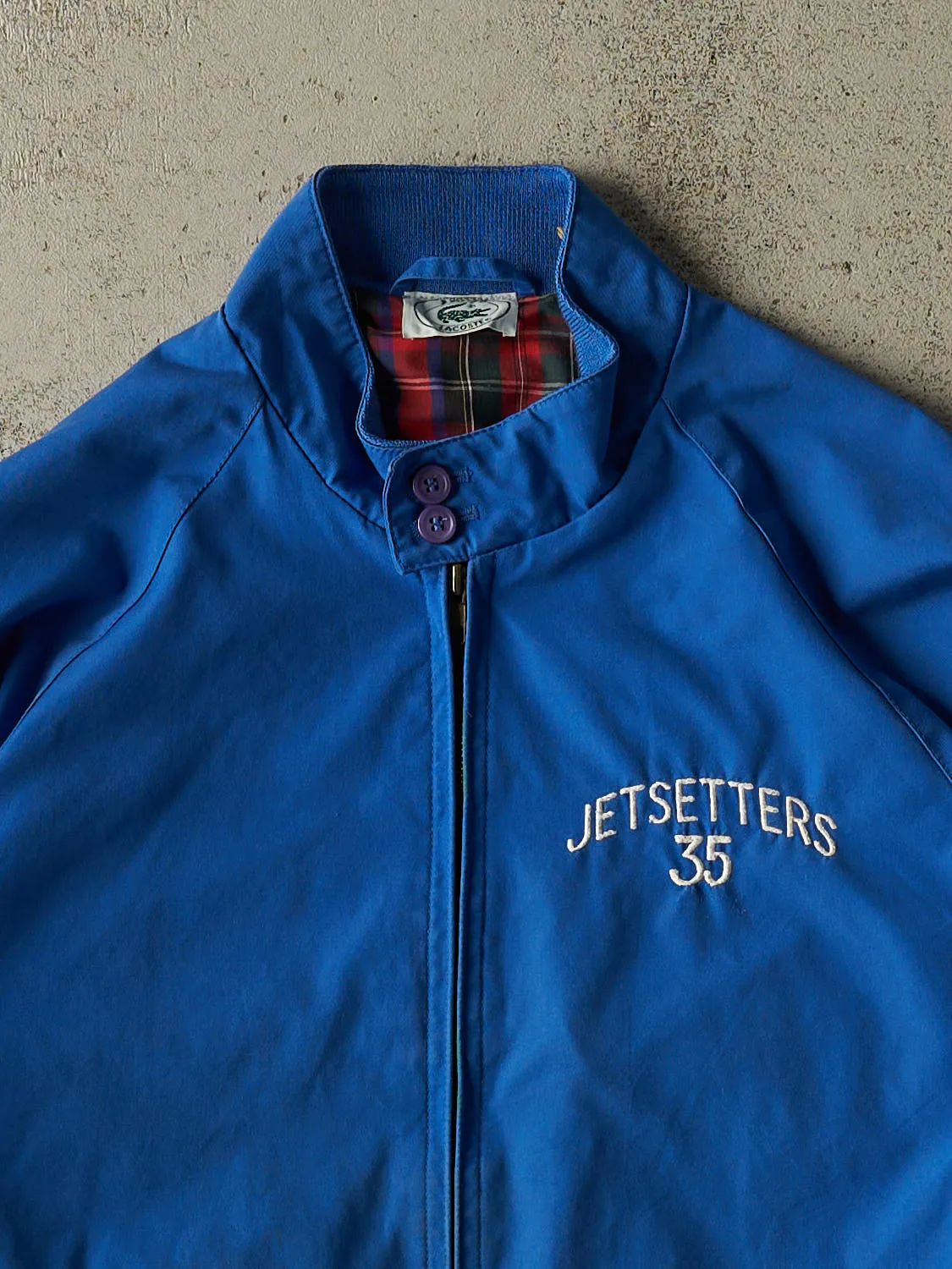 Vintage 80s Blue Lacoste Jetsetters Harrington Jacket (M/L) sold by Rebalance Vintage product image thumbnail 2