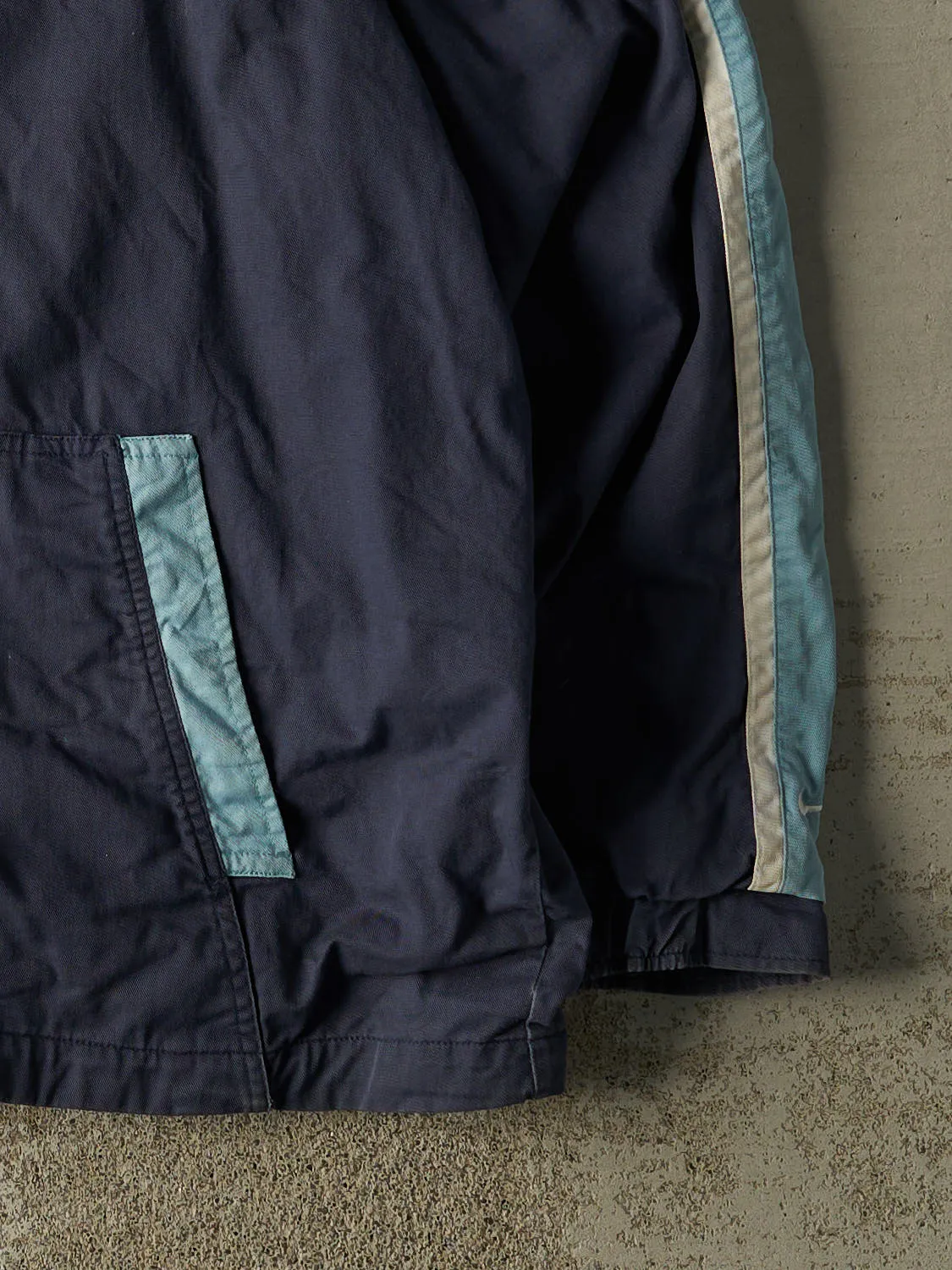 Vintage Y2K Navy Blue Nike Embroidered Hooded Windbreaker Jacket (XXXL) sold by Rebalance Vintage product image thumbnail 4