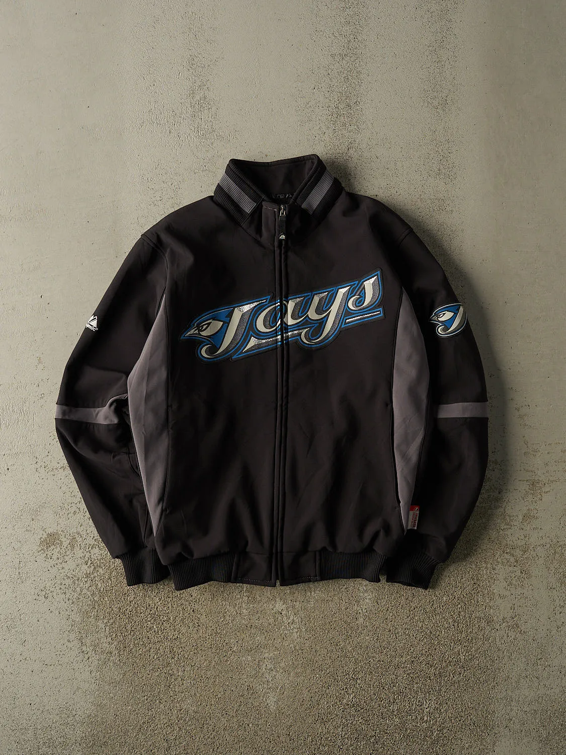 Vintage Y2K Black Toronto Blue Jays Zip Up Coaches Jacket (M/L) sold by Rebalance Vintage