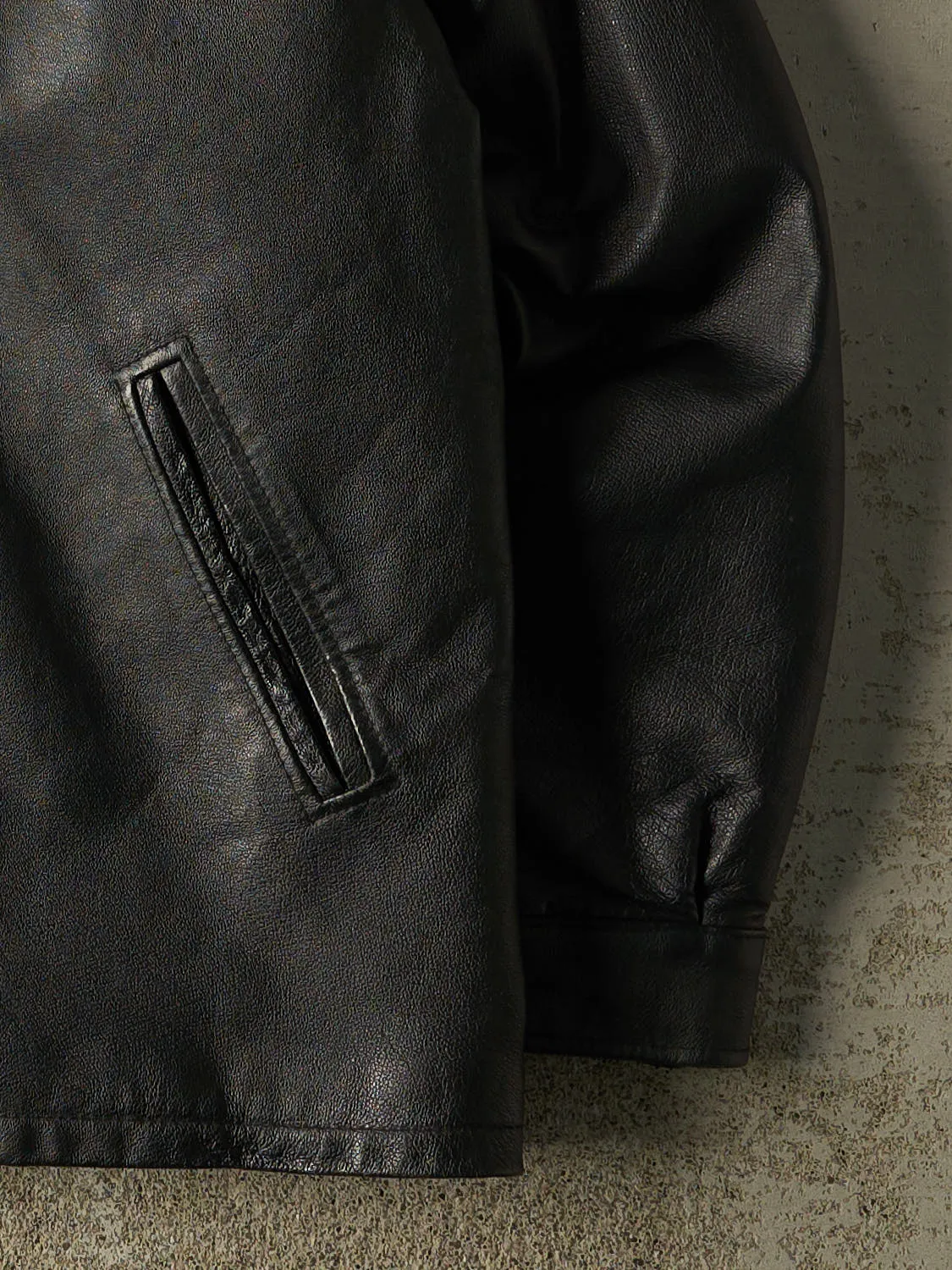 Vintage 90s Black Leather Jacket (XL/XXL) sold by Rebalance Vintage product image thumbnail 4