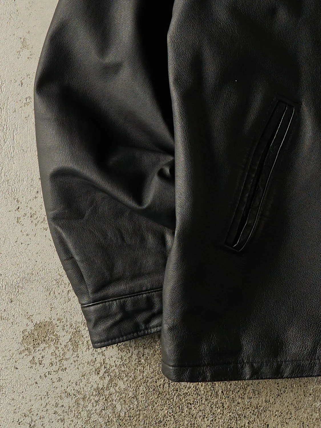 Vintage 90s Black Leather Jacket (XL/XXL) sold by Rebalance Vintage product image thumbnail 3