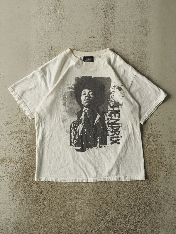 Vintage Y2K White Jimi Hendrix Tee (M) made by Rebalance Vintage