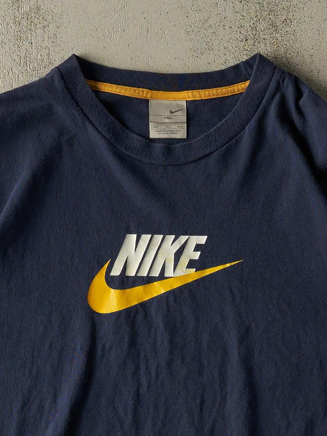 Vintage Y2K Navy Blue Nike Logo Tee (XXL) sold by Rebalance Vintage product image thumbnail 2