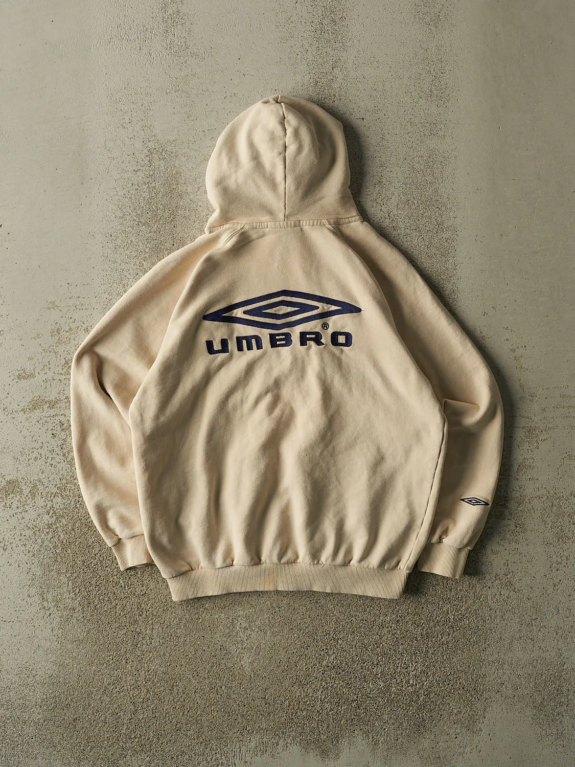 Vintage Y2K Beige Umbro Embroidered Hoodie (S) sold by Rebalance Vintage product image thumbnail 2