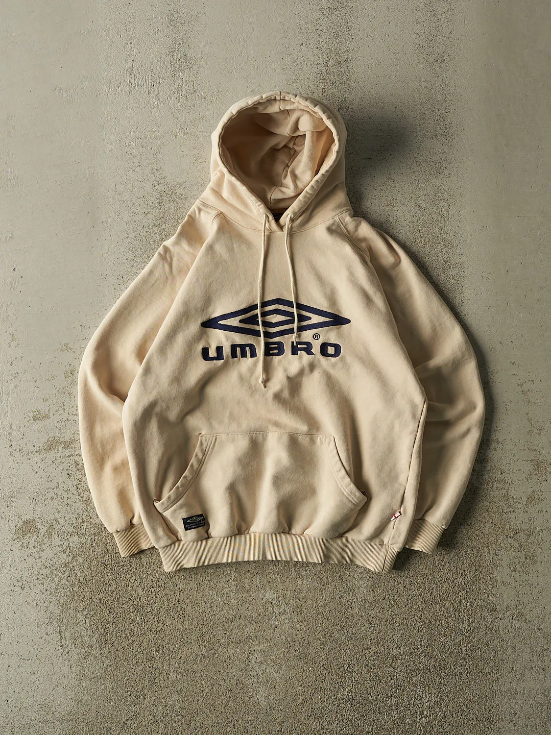Vintage Y2K Beige Umbro Embroidered Hoodie (S) sold by Rebalance Vintage