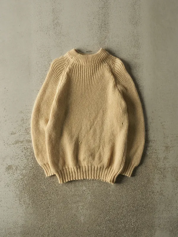 Vintage 80s Beige Mock Neck Knit (S/M) sold by Rebalance Vintage