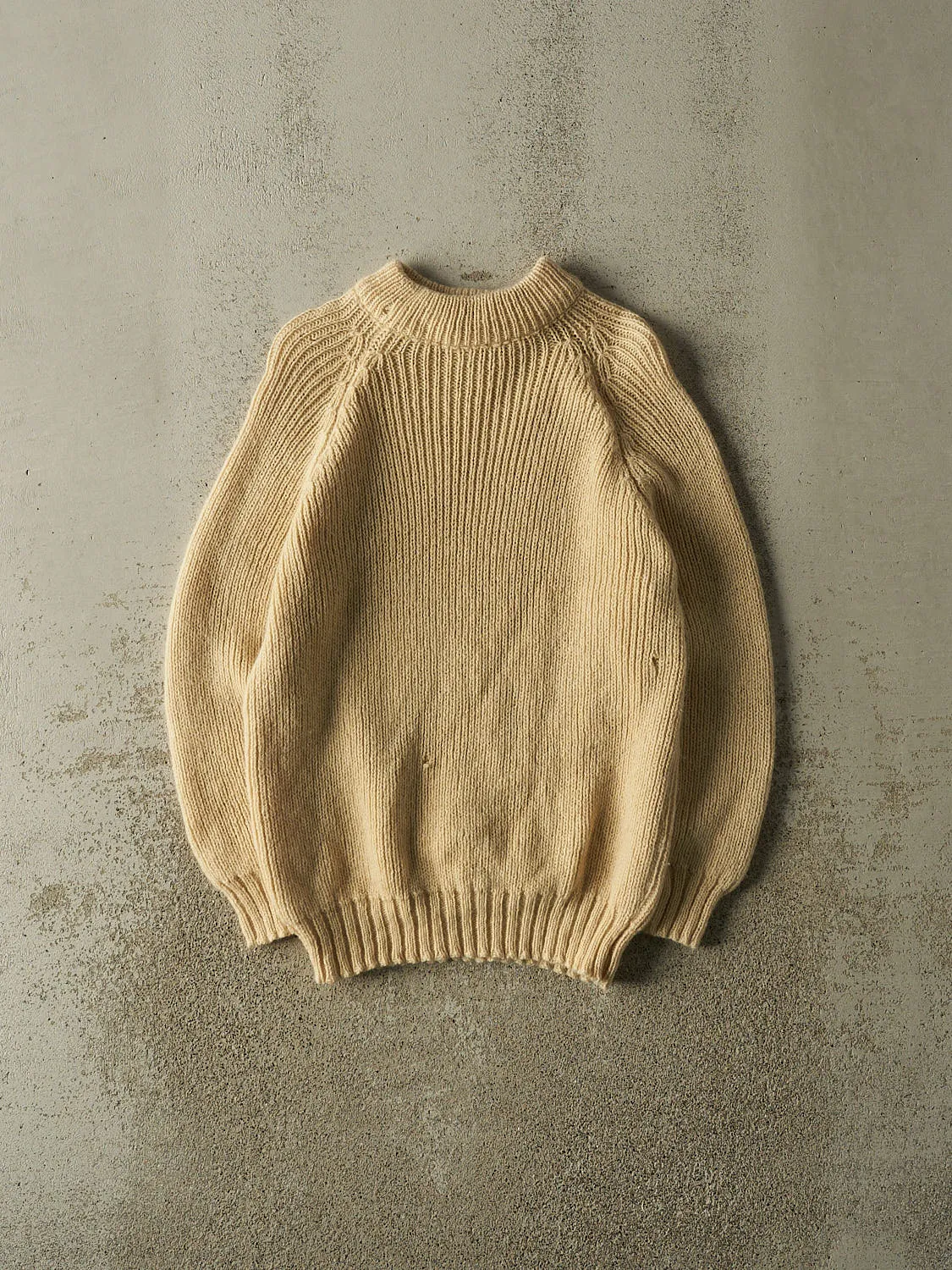 Vintage 80s Beige Mock Neck Knit (S/M) sold by Rebalance Vintage