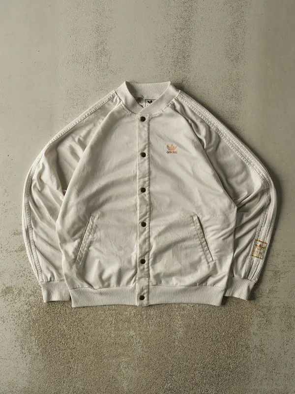 Vintage Y2K White Adidas Track Jacket (L/XL) made by Rebalance Vintage