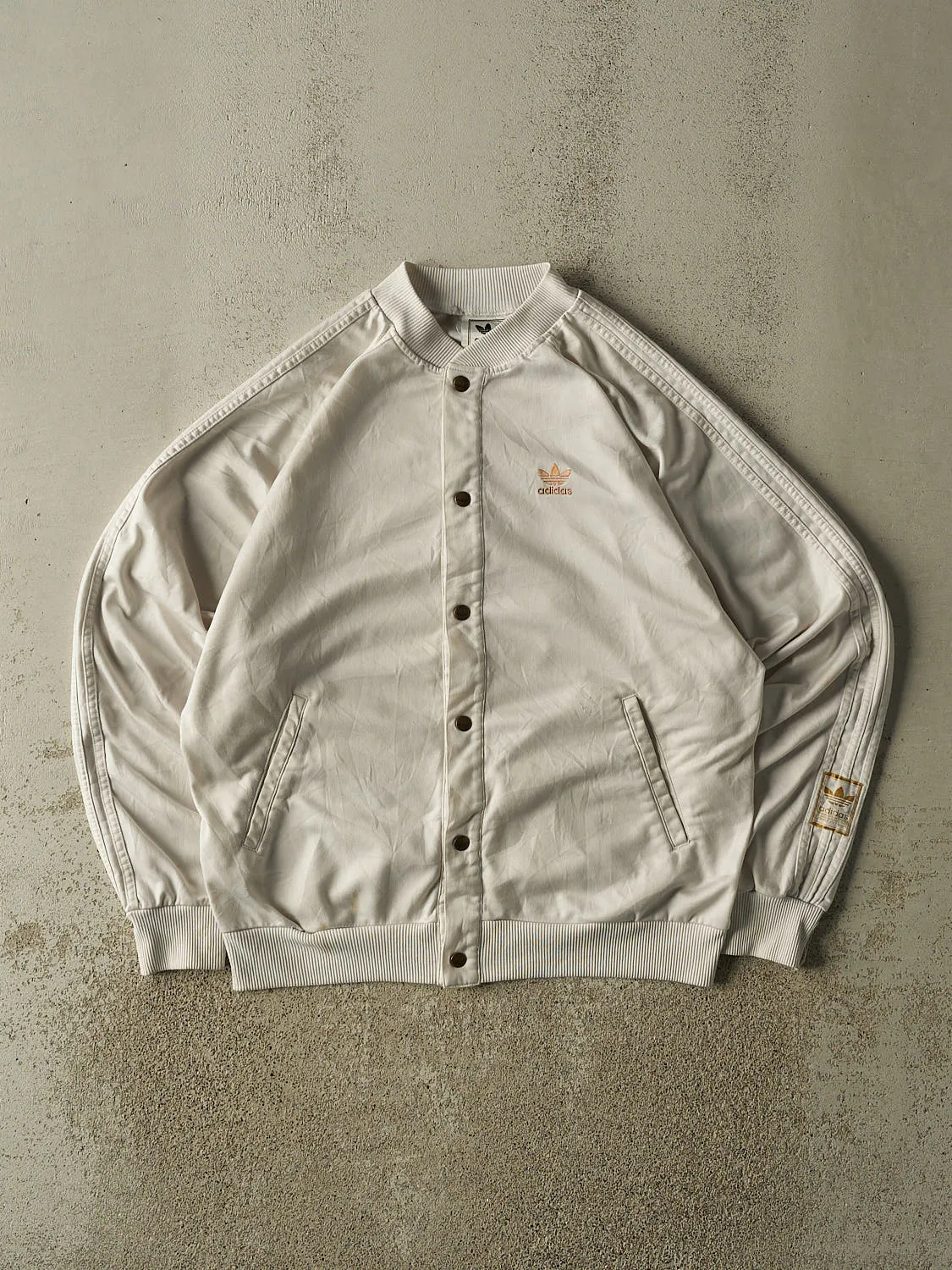 Vintage Y2K White Adidas Track Jacket (L/XL) sold by Rebalance Vintage