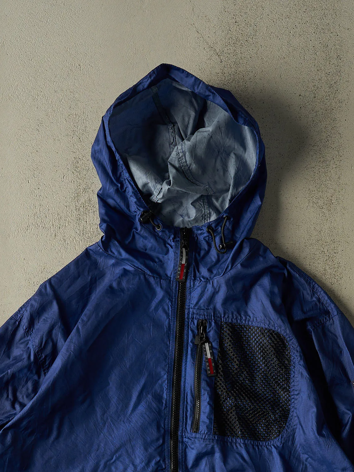 Vintage 90s Navy Blue Tommy Hilfiger Rain Jacket (XXL/XXXL) sold by Rebalance Vintage product image thumbnail 2