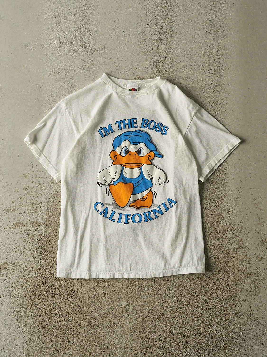 Vintage 90s White "I'm The Boss" California Tee (S/M) sold by Rebalance Vintage