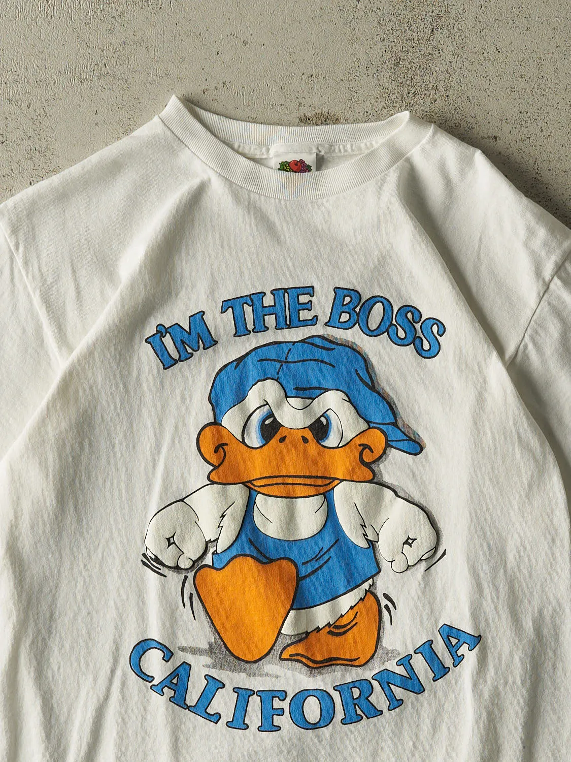 Vintage 90s White "I'm The Boss" California Tee (S/M) sold by Rebalance Vintage product image thumbnail 2