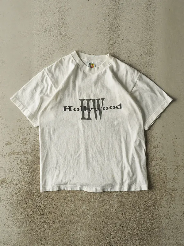 Vintage 90s White Hollywood Tee (M/L) made by Rebalance Vintage