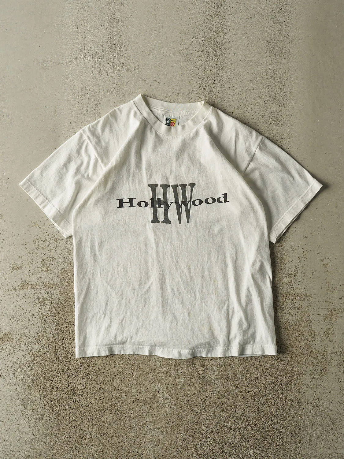 Vintage 90s White Hollywood Tee (M/L) sold by Rebalance Vintage