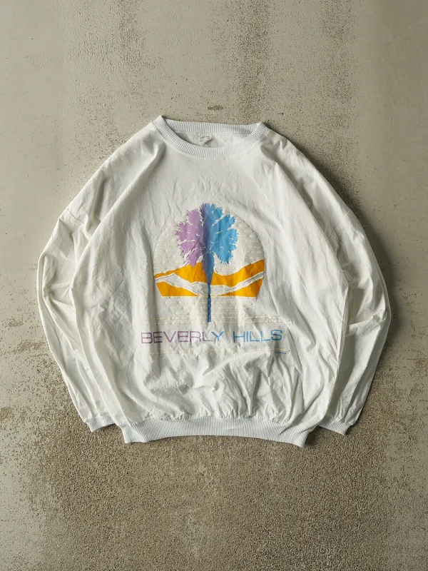 Vintage 80s White Beverly Hills Lightweight Crewneck (M/L) made by Rebalance Vintage
