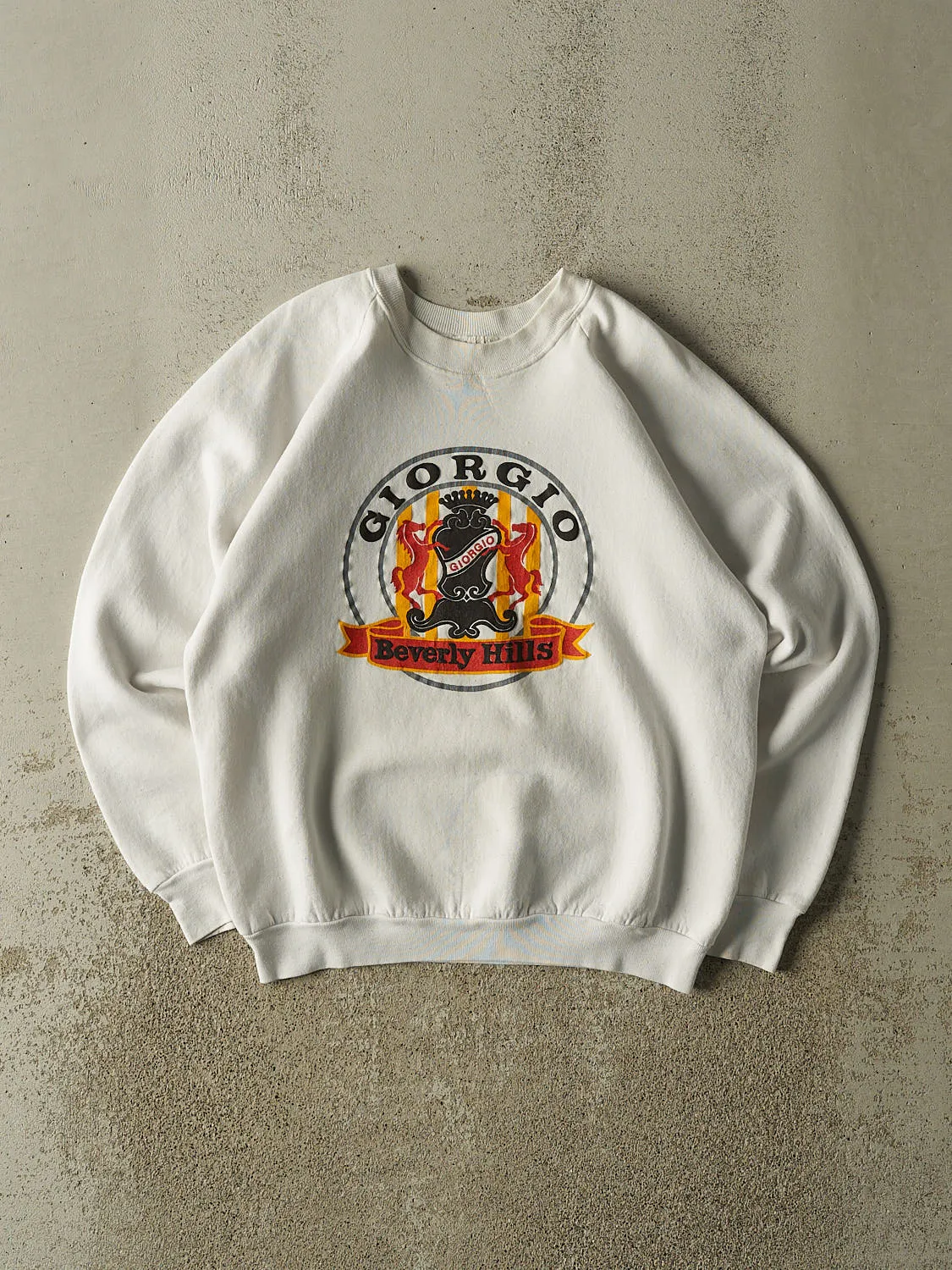 Vintage 80s White Giorgio Beverly Hills Crewneck (M) sold by Rebalance Vintage