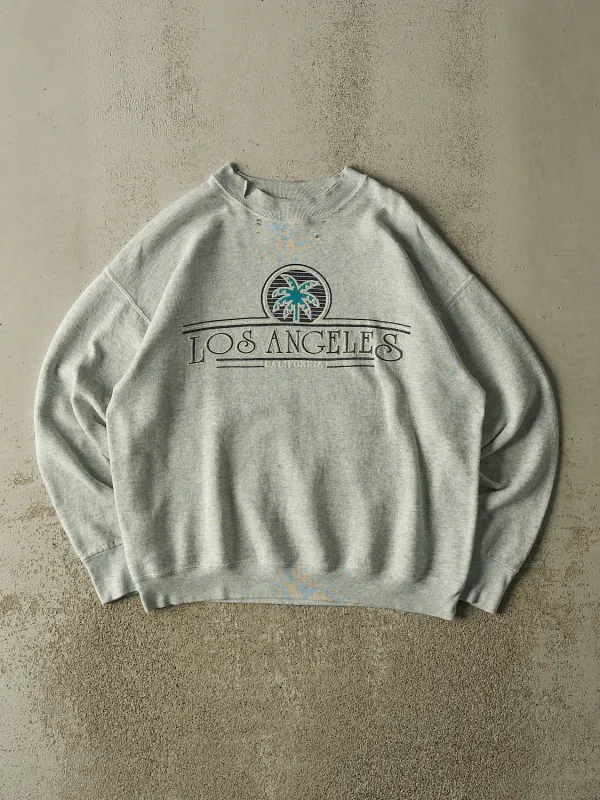 Vintage 90s Heather Grey Los Angeles California Crewneck (M) sold by Rebalance Vintage