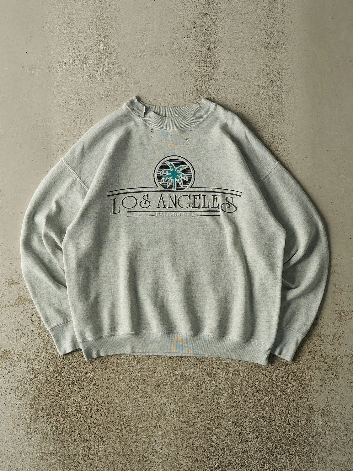 Vintage 90s Heather Grey Los Angeles California Crewneck (M) sold by Rebalance Vintage