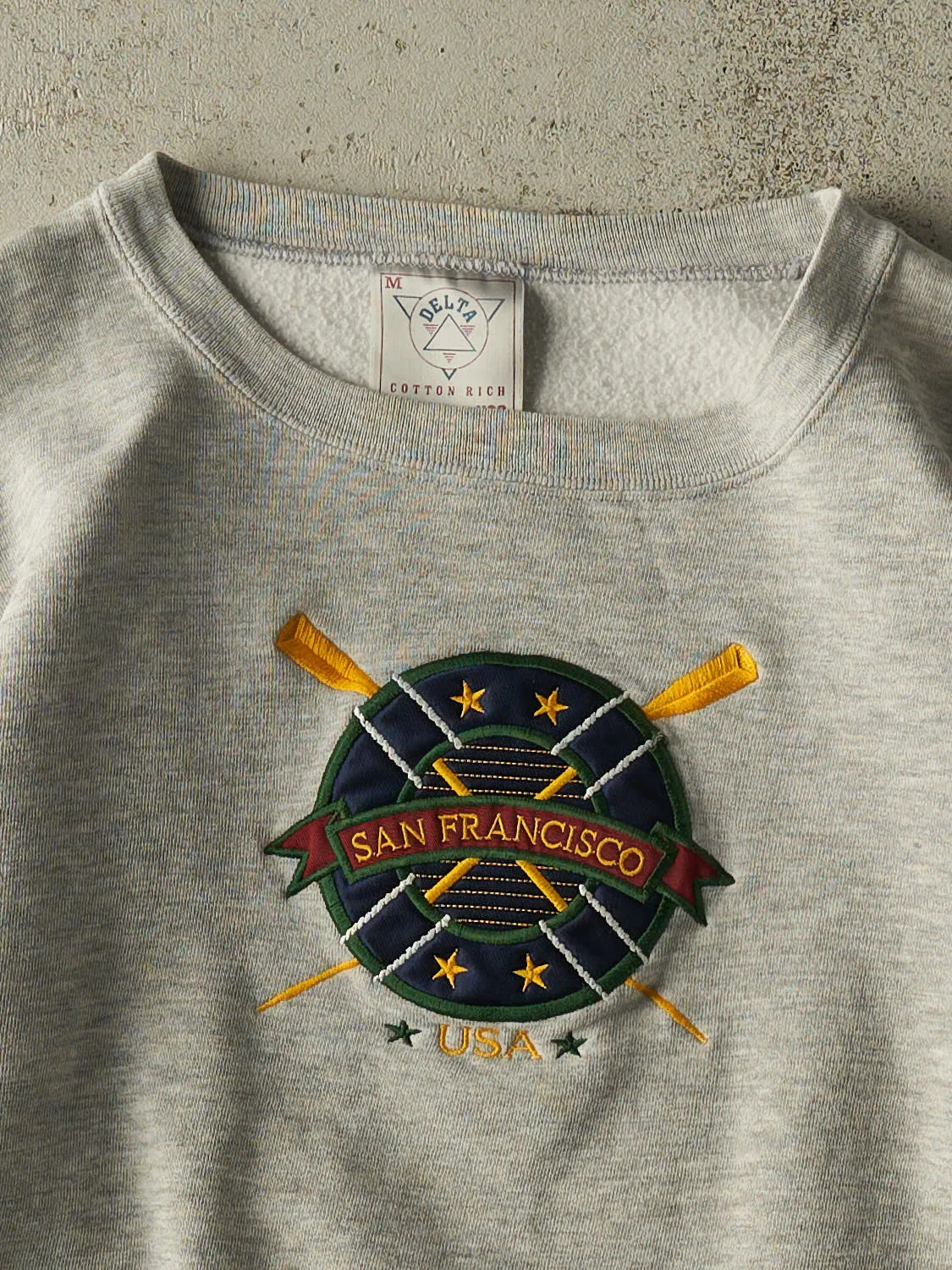 Vintage 80s Heather Grey San Francisco Embroidered Crewneck (S/M) sold by Rebalance Vintage product image thumbnail 2