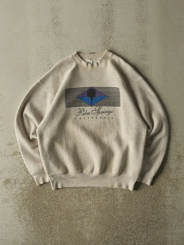 Vintage 90s Heather Grey Palm Springs California Crewneck (M) made by Rebalance Vintage