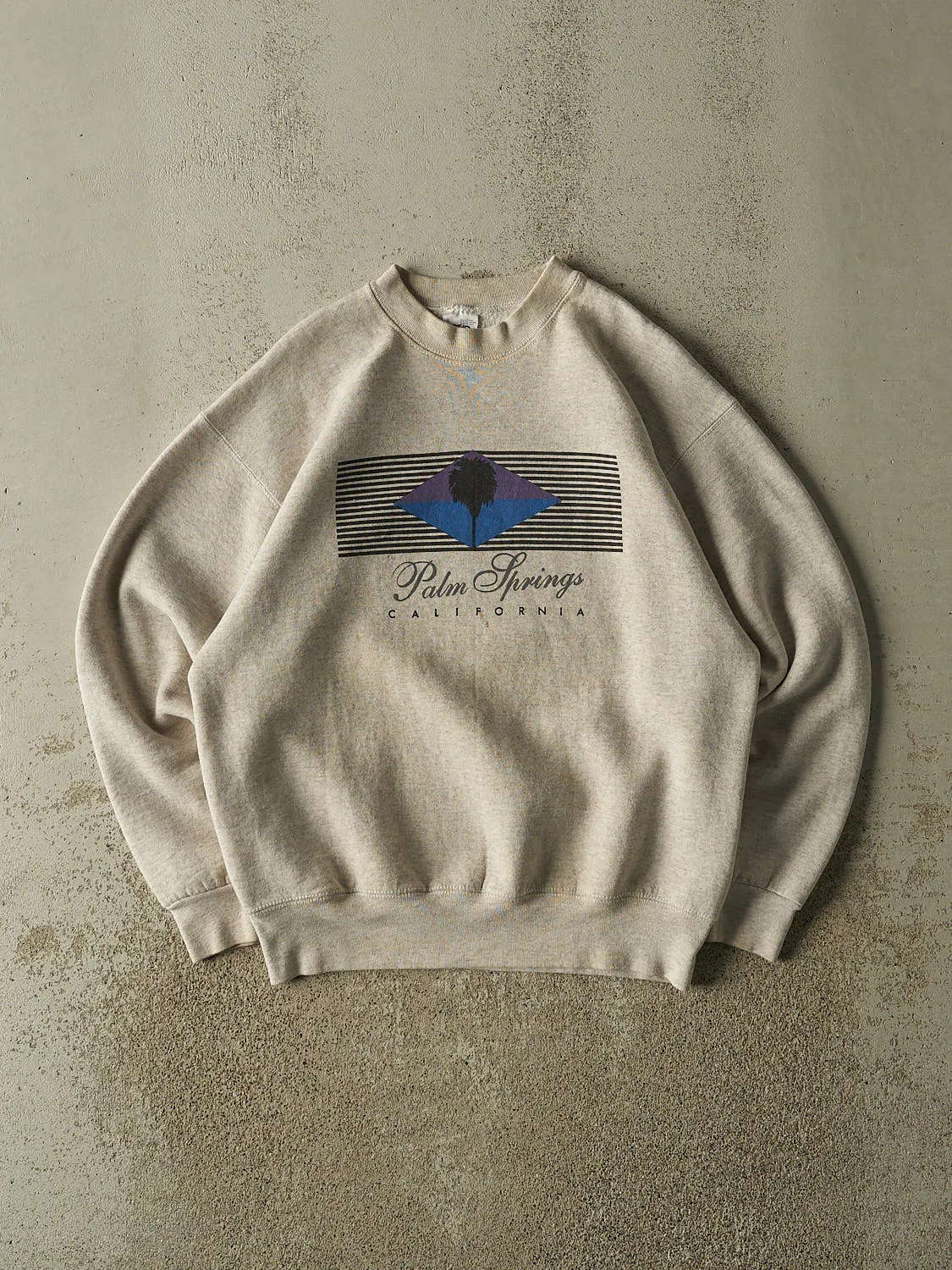 Vintage 90s Heather Grey Palm Springs California Crewneck (M) sold by Rebalance Vintage