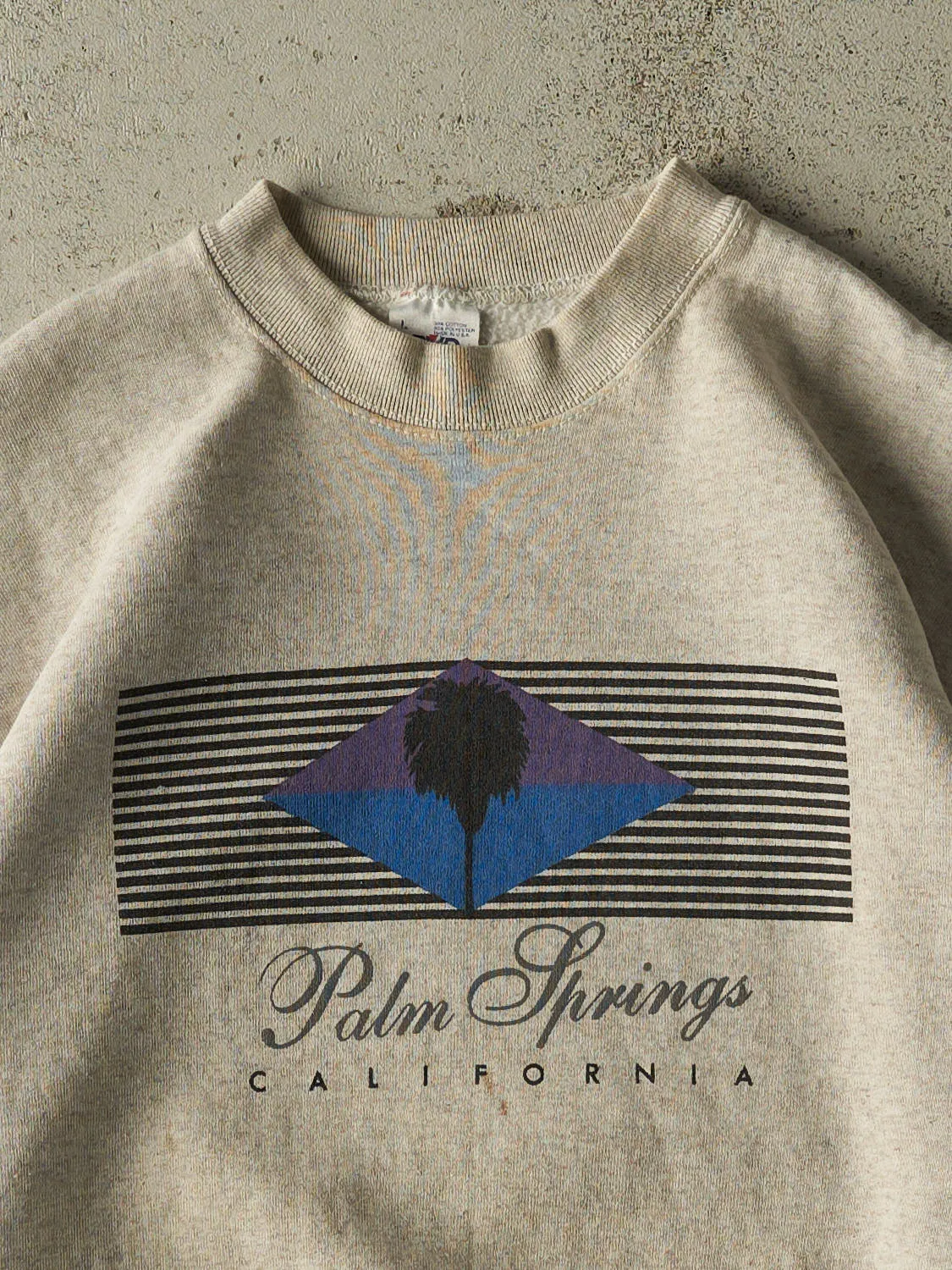 Vintage 90s Heather Grey Palm Springs California Crewneck (M) sold by Rebalance Vintage product image thumbnail 2