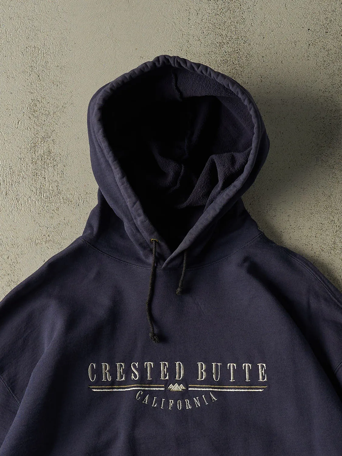 Vintage 90s Navy Blue Crested Butte California Hoodie (XL/XXL) sold by Rebalance Vintage product image thumbnail 3