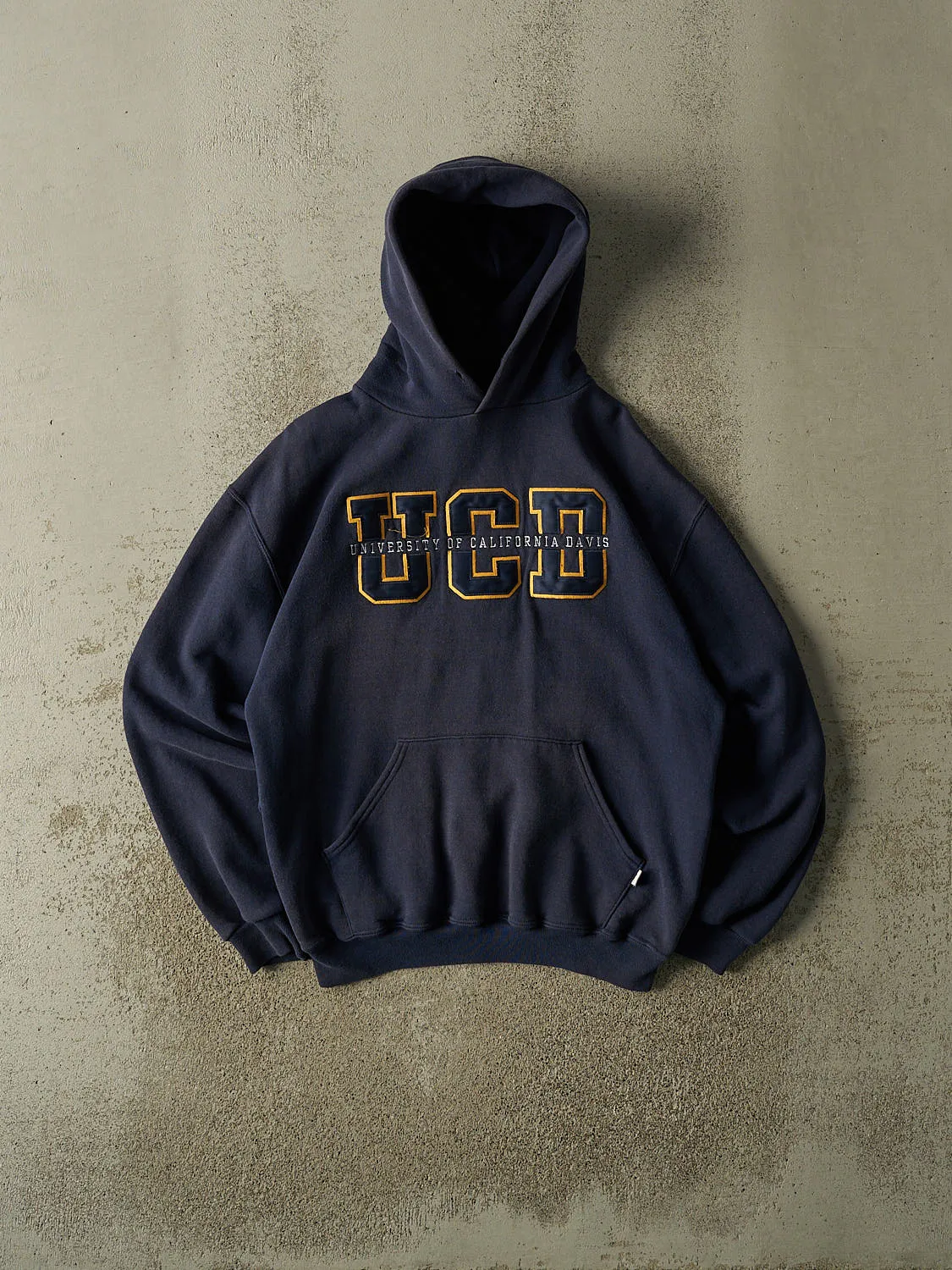 Vintage Y2K Navy Blue Russell Athletic University of California Davis Hoodie (M) sold by Rebalance Vintage