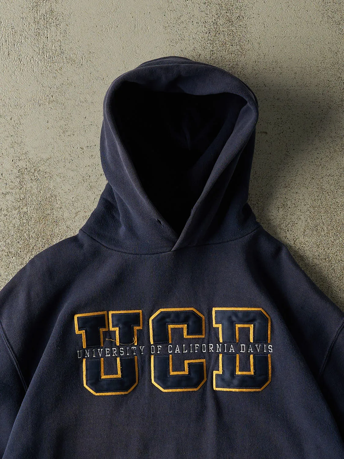 Vintage Y2K Navy Blue Russell Athletic University of California Davis Hoodie (M) sold by Rebalance Vintage product image thumbnail 2