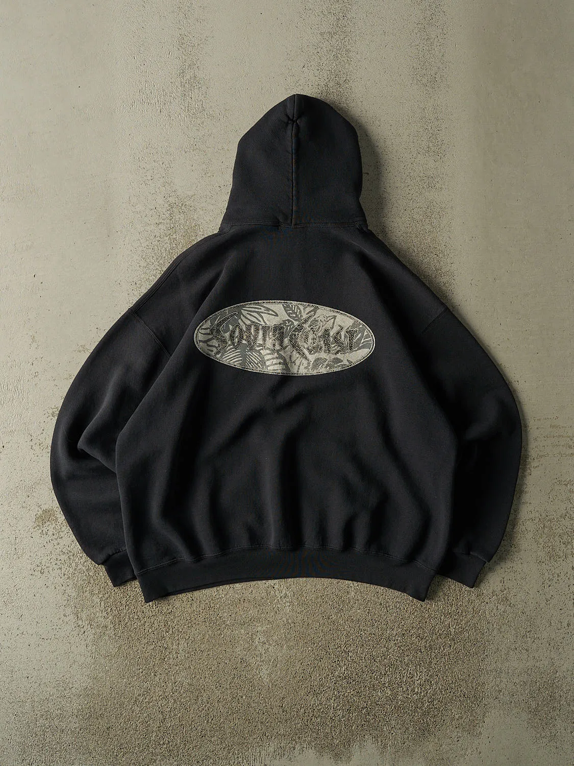 Vintage 90s Black San Diego South Coast Surf Boxy Hoodie (M/L) sold by Rebalance Vintage product image thumbnail 2