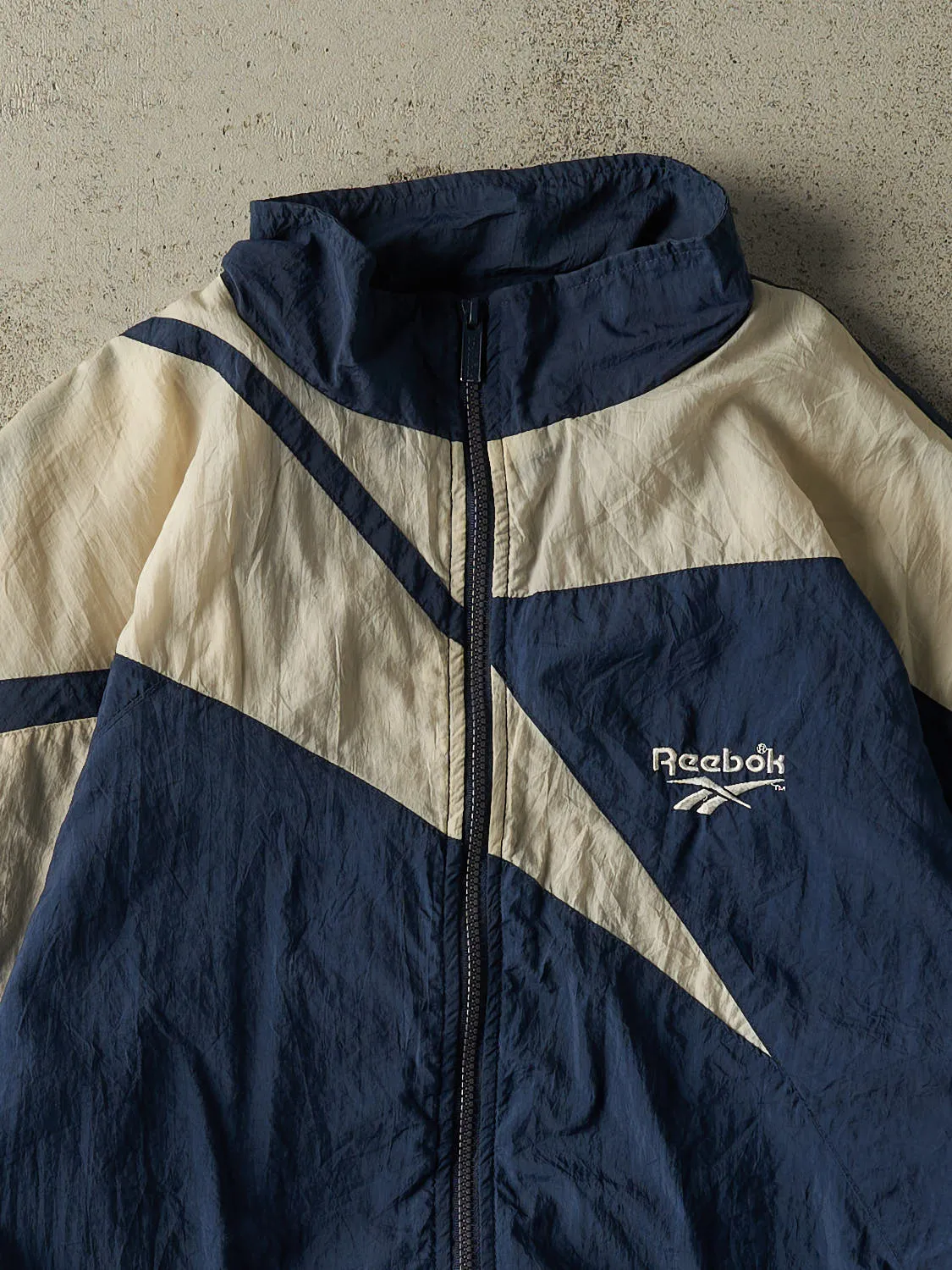 Vintage 90s Navy Blue & White Reebok Windbreaker Jacket (M/L) sold by Rebalance Vintage product image thumbnail 3
