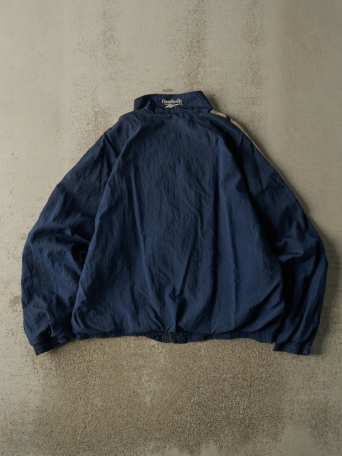 Vintage 90s Navy Blue & White Reebok Windbreaker Jacket (M/L) sold by Rebalance Vintage product image thumbnail 2