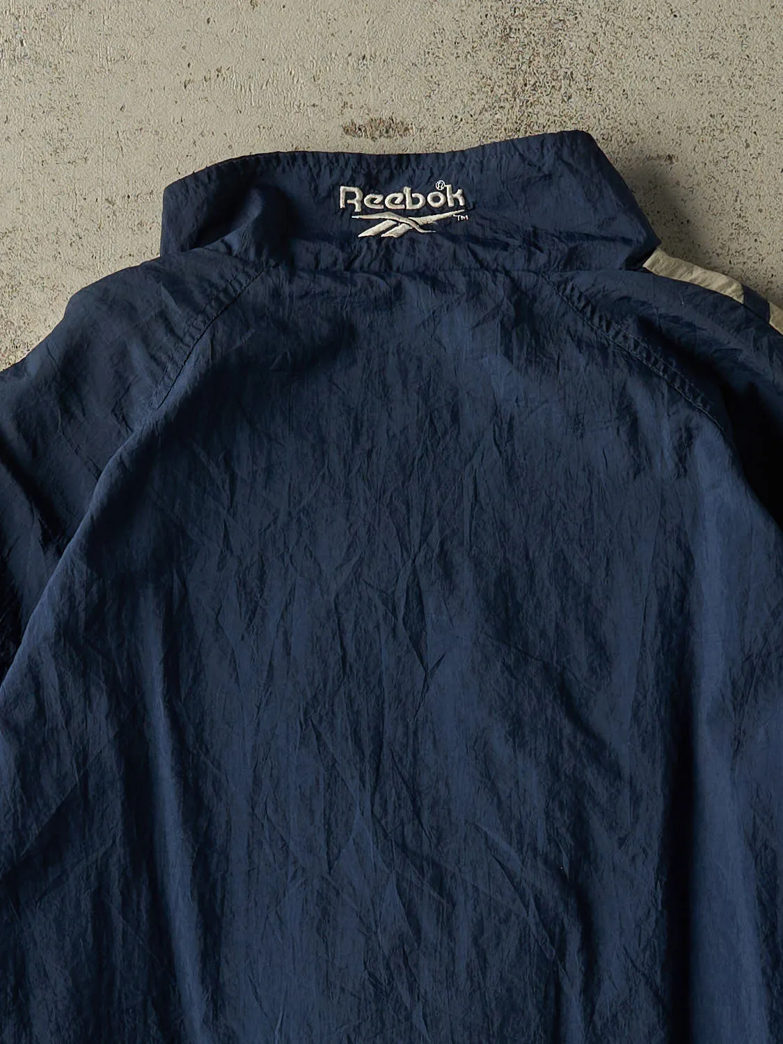 Vintage 90s Navy Blue & White Reebok Windbreaker Jacket (M/L) sold by Rebalance Vintage product image thumbnail 4