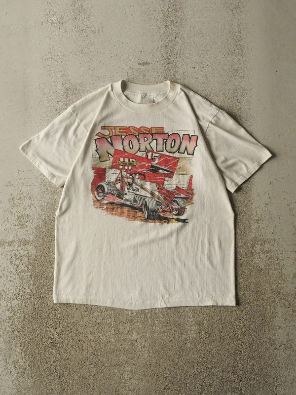 Vintage 86' Beige Jessie Norton Racing Single Stitch Tee (S) made by Rebalance Vintage