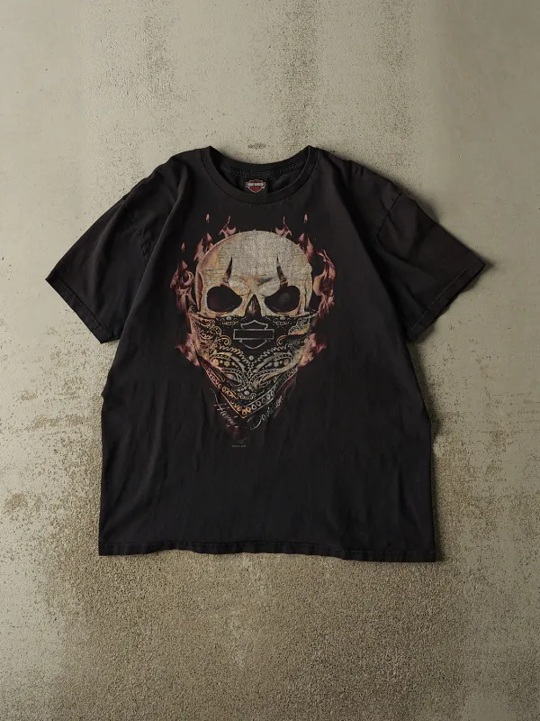 16' Faded Black Harley Davidson Red Deer Alberta Tee (L) made by Rebalance Vintage