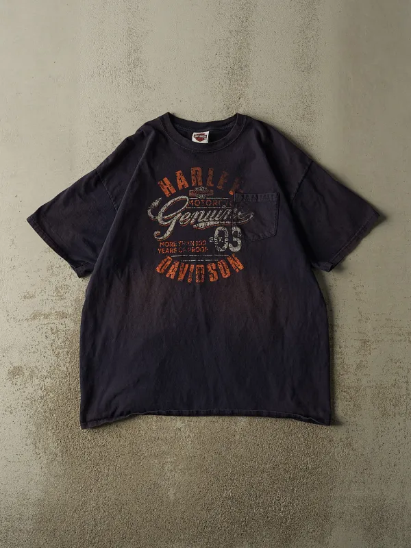 19' Navy Blue Harley Davidson Fort Myners FL Pocket Tee (XL) made by Rebalance Vintage