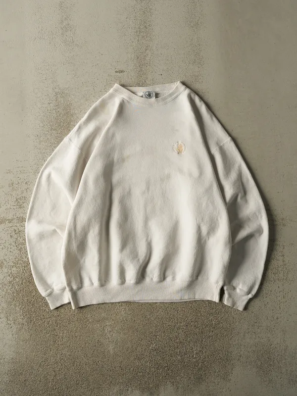 Vintage 90s White Body Glove Embroidered Crewneck (L/XL) made by Rebalance Vintage