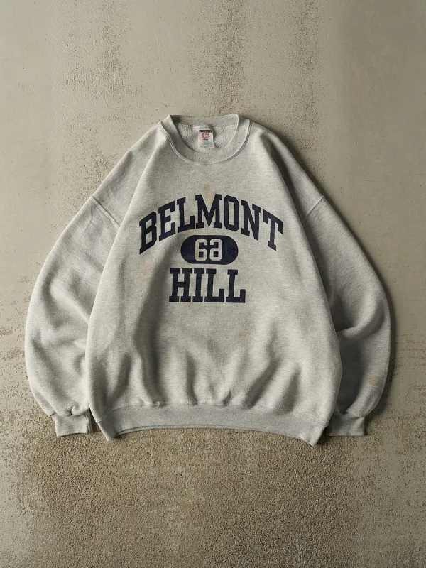 Vintage Y2K Heather Grey Belmont Hill Crewneck (L/XL) made by Rebalance Vintage