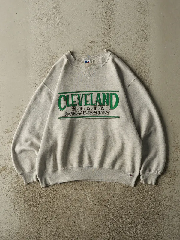 Vintage 90s Heather Grey Russell Athletic Cleveland State University Crewneck (M) made by Rebalance Vintage
