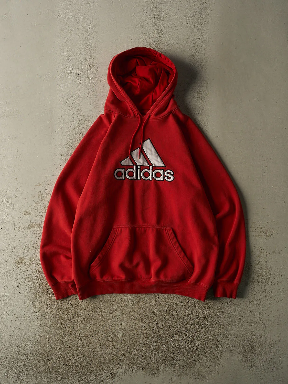Vintage 90s Red Adidas Embroidered Hoodie (XL/XXL) sold by Rebalance Vintage