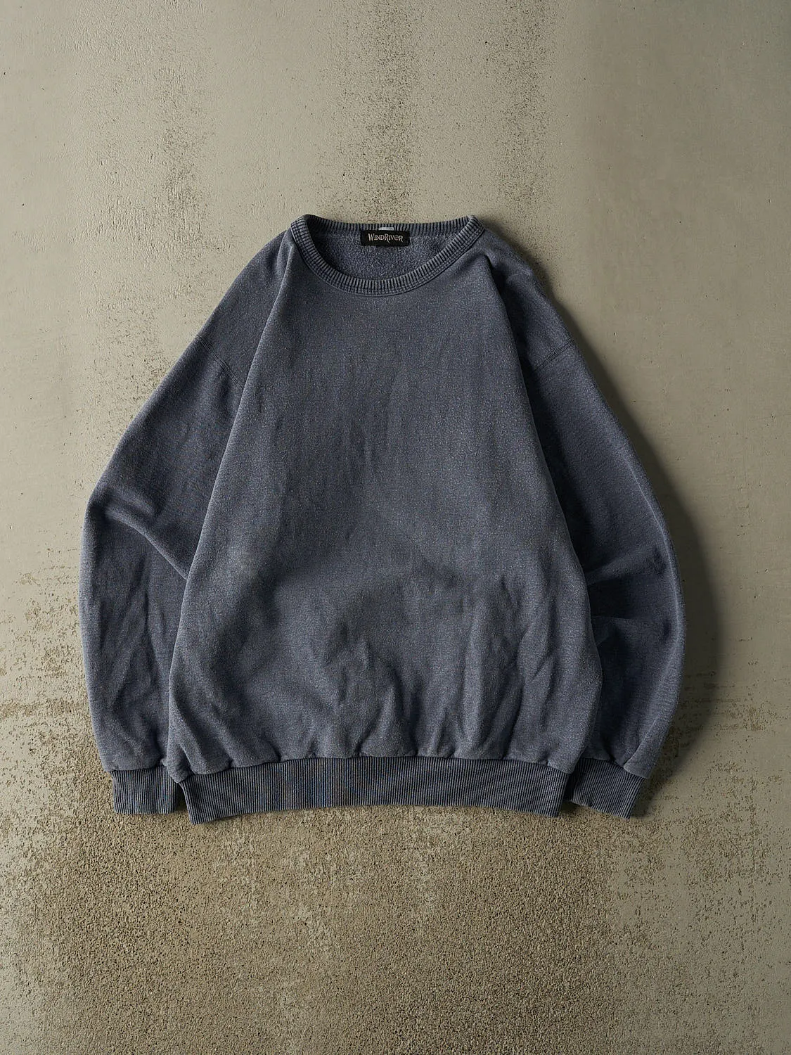 Vintage 90s Washed Blue Wind River Blank Crewneck (XL) sold by Rebalance Vintage