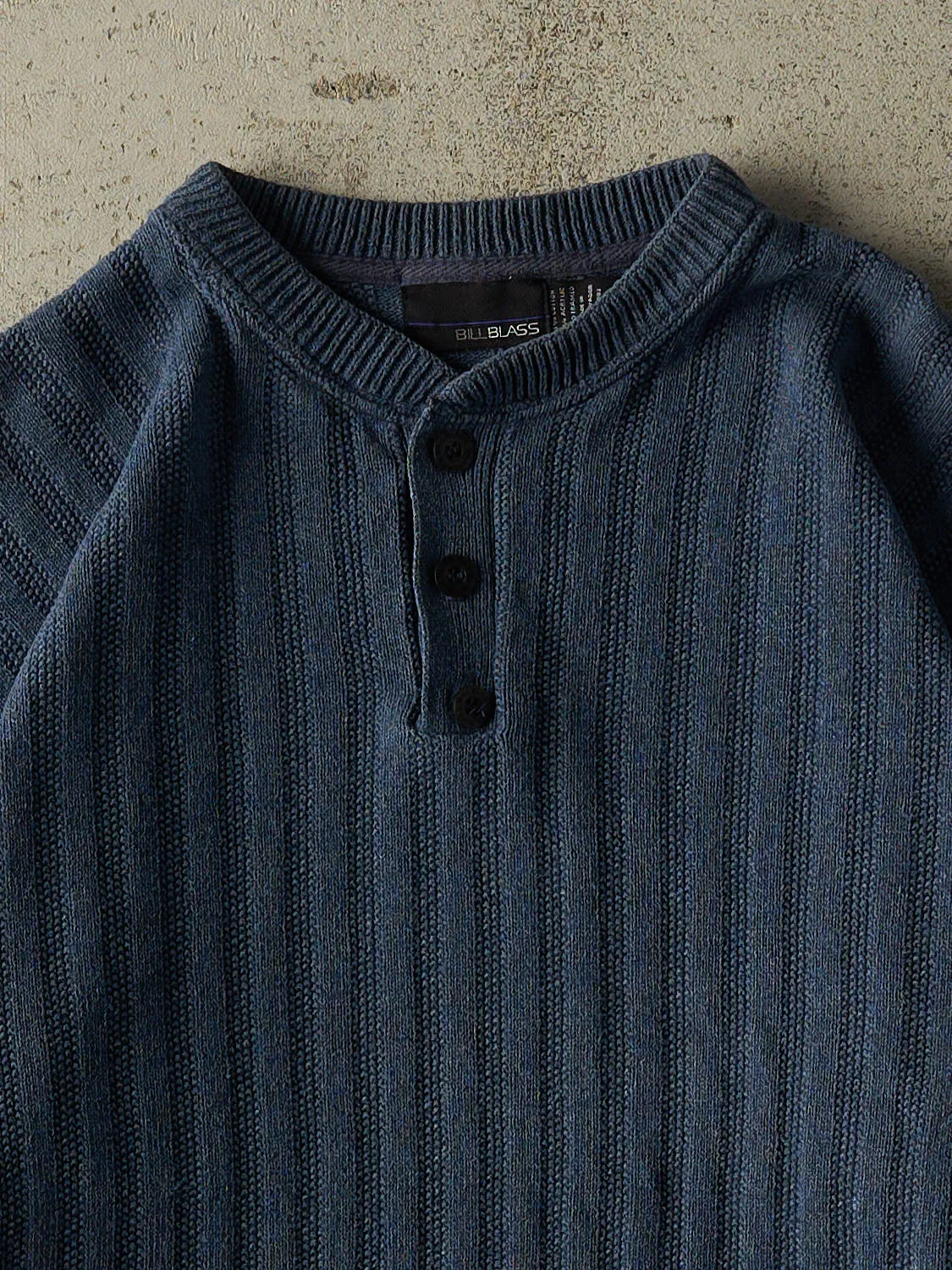 Vintage Y2K Blue Quarter Button Knit (L/XL) sold by Rebalance Vintage product image thumbnail 2