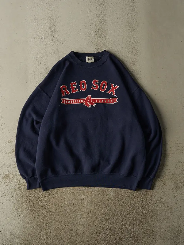 Vintage 07' Navy Blue Boston Red Sox Crewneck (XL) made by Rebalance Vintage