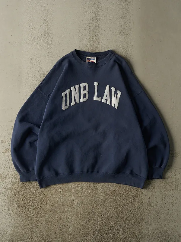 Vintage 90s Navy Blue UNB Law Embroidered Crewneck (XL/XXL) made by Rebalance Vintage