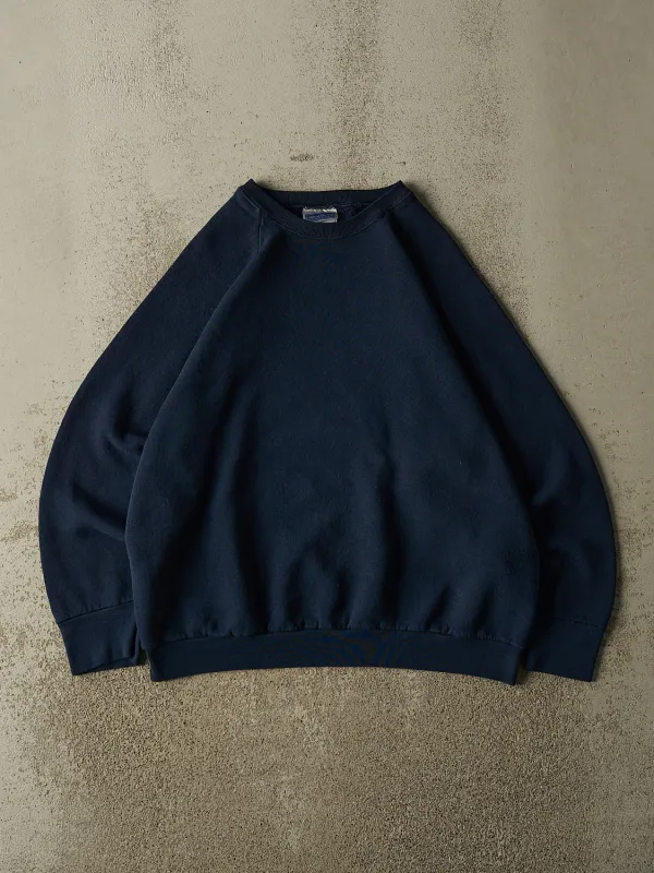Vintage 80s Navy Blue Blank Crewneck (M/L) made by Rebalance Vintage
