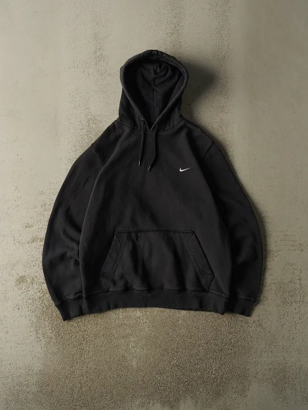 Vintage Y2K Black Nike Embroidered Swoosh Hoodie (M/L) made by Rebalance Vintage