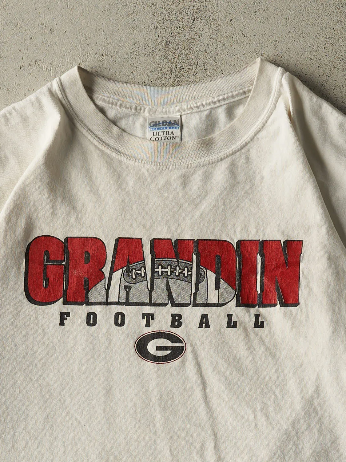 Vintage Y2K White Grandin Football Tee (XL/XXL) sold by Rebalance Vintage product image thumbnail 3