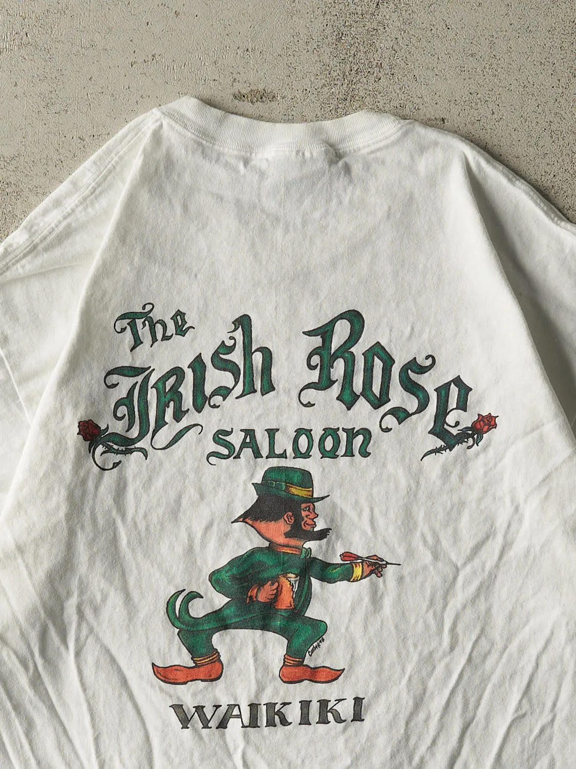 Vintage 90s White Irish Rose Saloon Tee (L/XL) sold by Rebalance Vintage product image thumbnail 4
