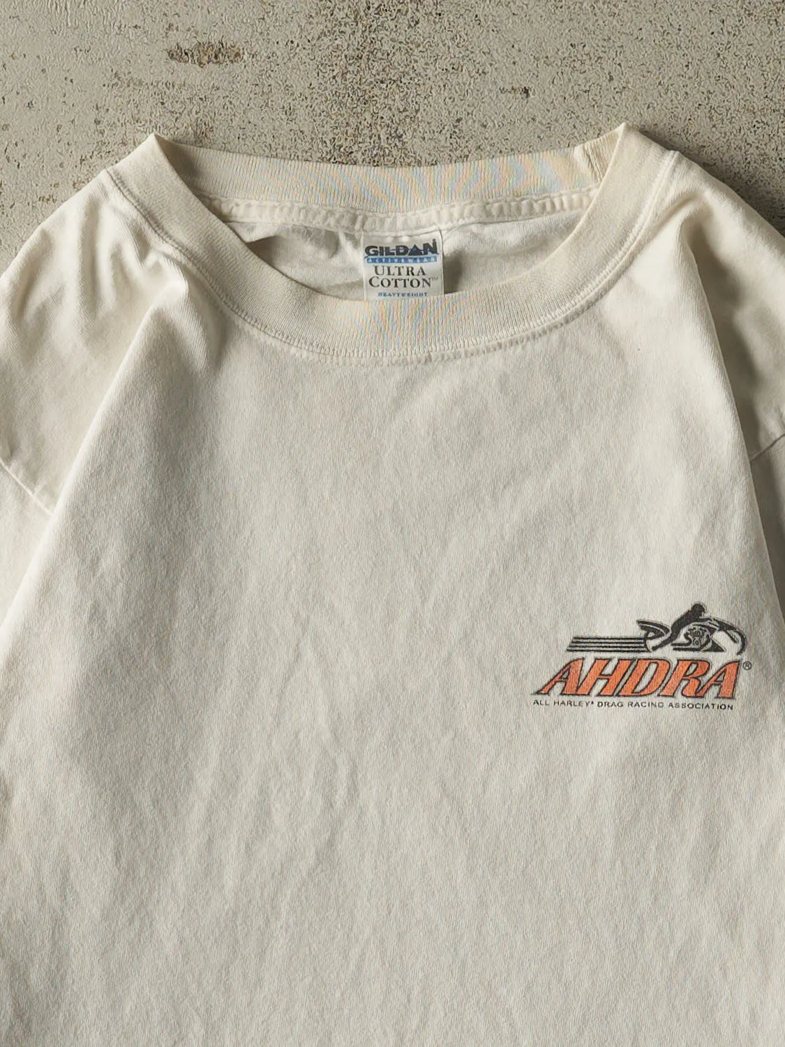 Vintage Y2K Beige AHDRA Racing Long Sleeve (S/M) sold by Rebalance Vintage product image thumbnail 3